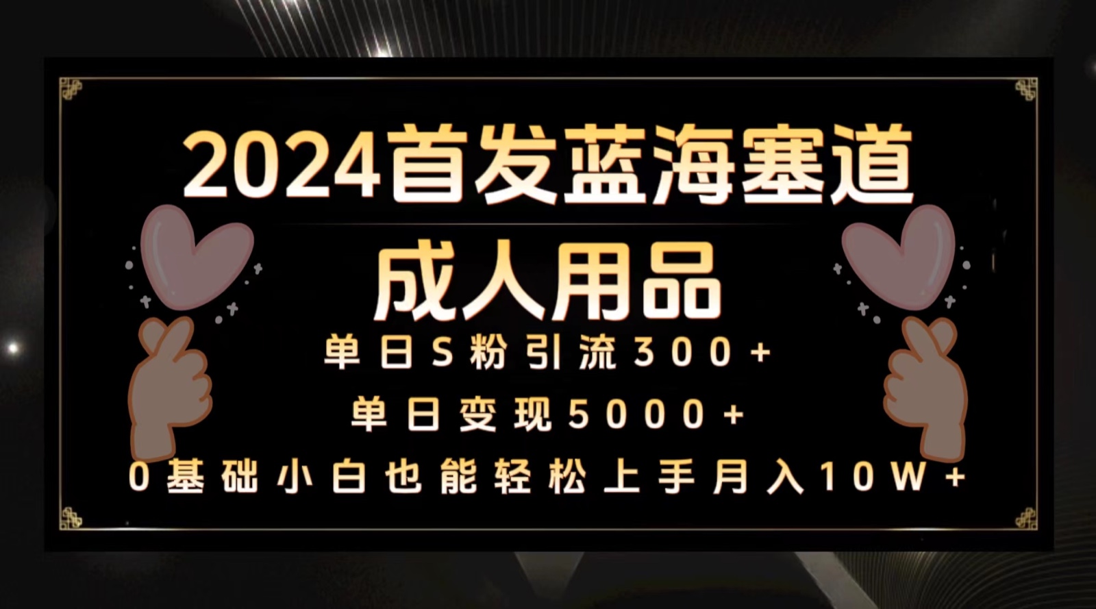 2024首发蓝海塞道成人用品，月入10W+保姆教程-资源网创