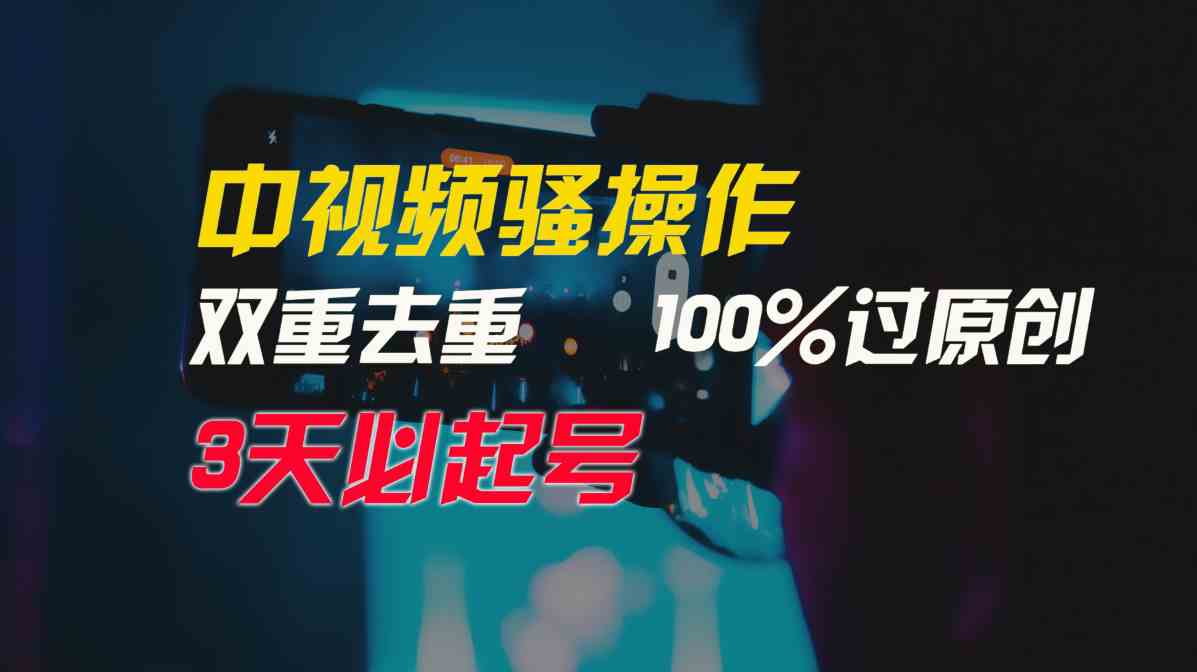 （9649期）中视频骚操作，双重去重100%过原创，3天比必起号，简单无脑，月入3W+-资源网创