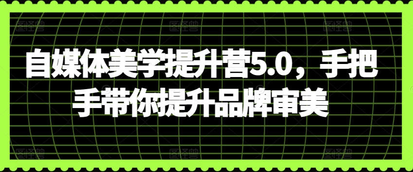 自媒体美学提升营5.0，手把手带你提升品牌审美-资源网创