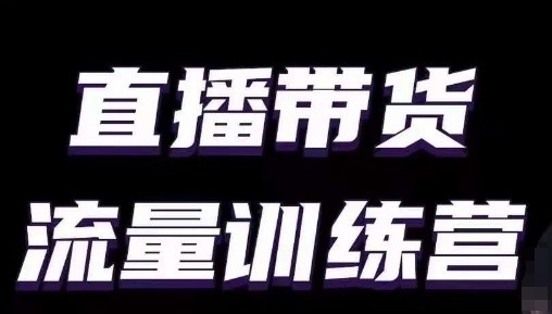 直播带货流量训练营，小白主播必学直播课-资源网创