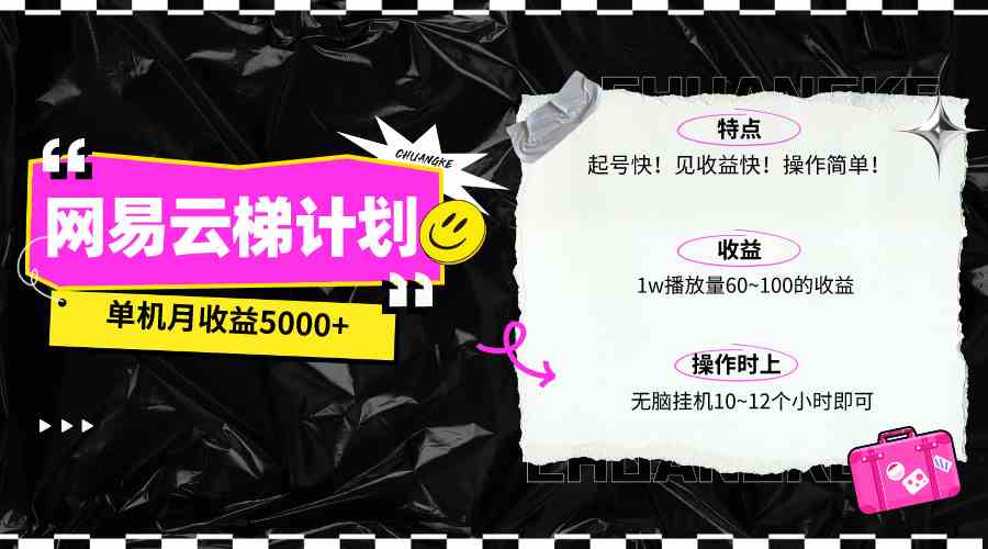 （10063期）最新网易云梯计划网页版，单机月收益5000+！可放大操作-资源网创