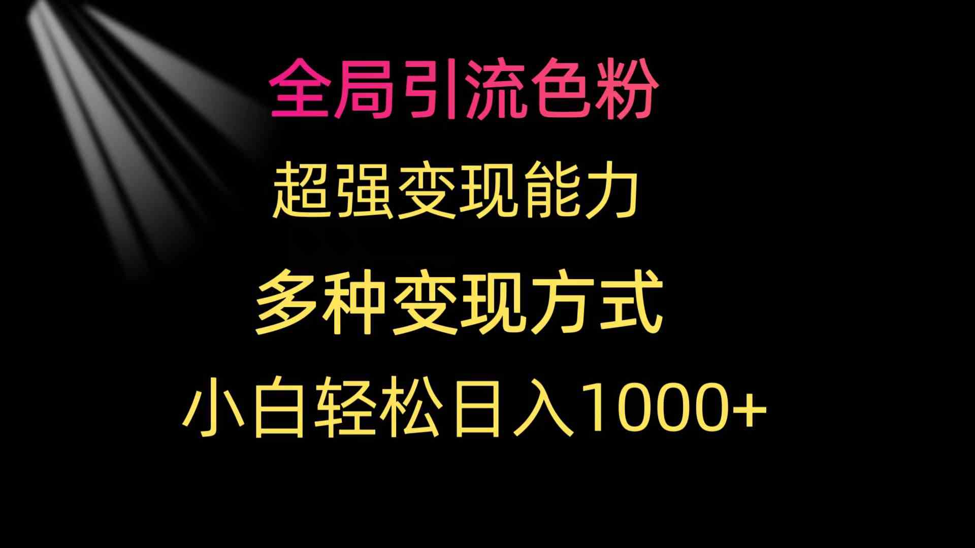 （9680期）全局引流色粉 超强变现能力 多种变现方式 小白轻松日入1000+-资源网创